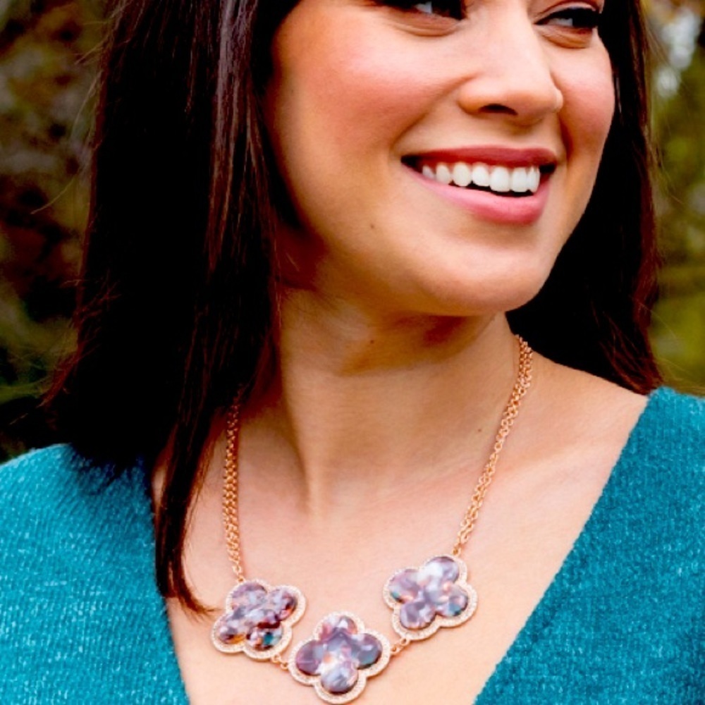 Park Lane Macaroon Necklace Quatrefoils RoseGold